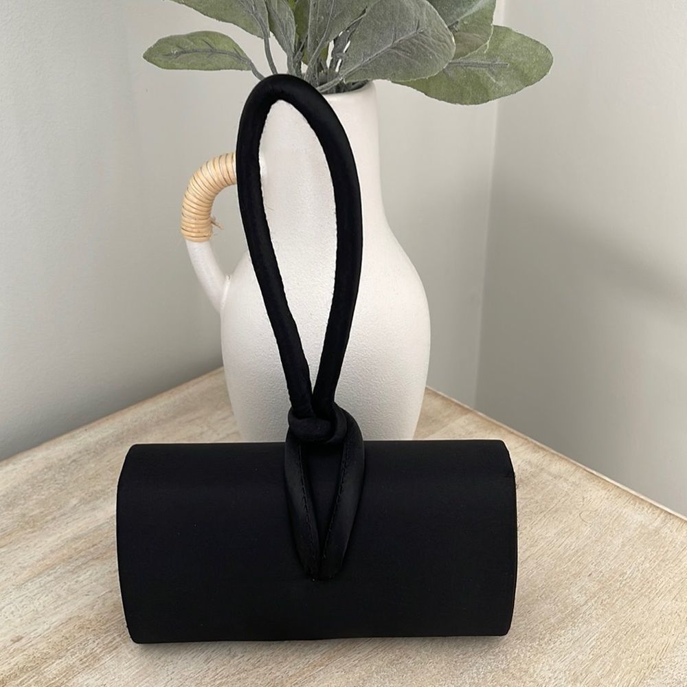 Sasha New York Vintage Satchel-Black Satin.